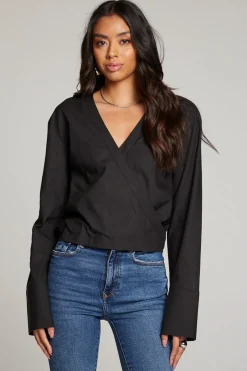 Chaser Brand Haleyy Licorice Blouse Discount