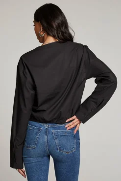 Chaser Brand Haleyy Licorice Blouse Discount