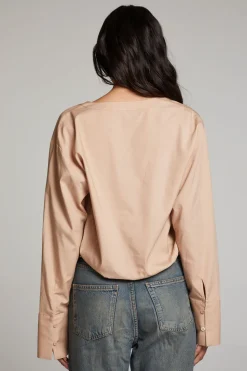 Chaser Brand Haleyy Warm Taupe Blouse Shop