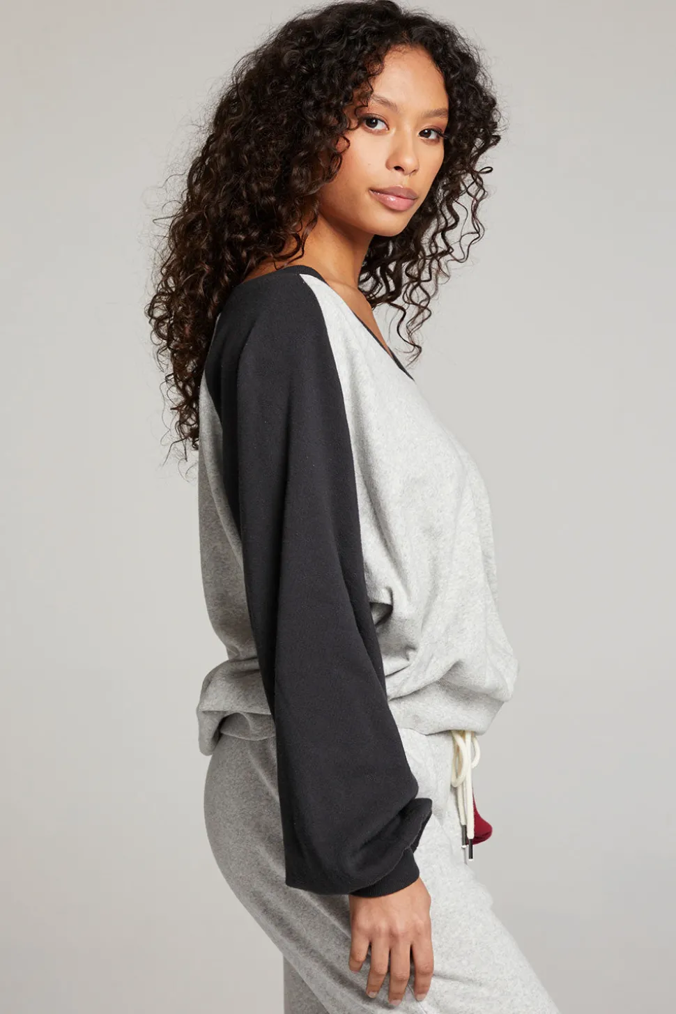 Chaser Brand Hannah Fire Color Block V Neck Pullover Cheap