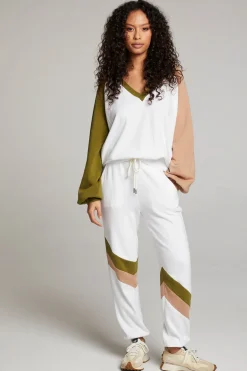 Chaser Brand Hannah Sand Color Block V Neck Pullover Sale