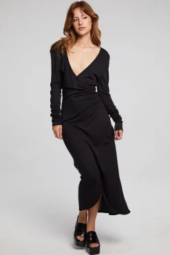 Chaser Brand Harmony Licorice Midi Dress Clearance