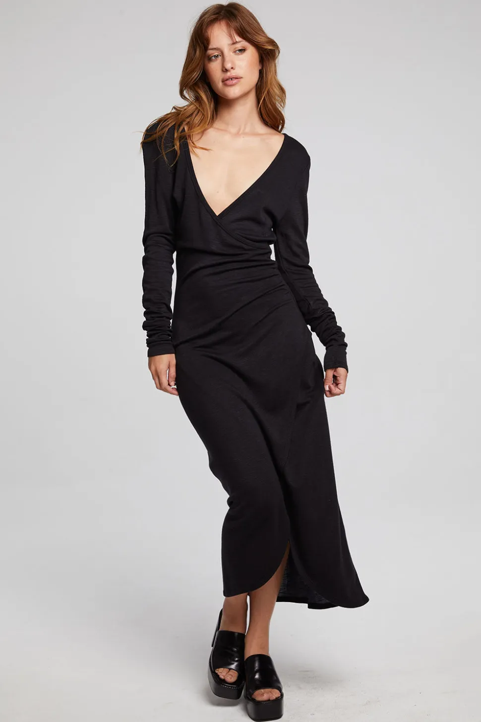Chaser Brand Harmony Licorice Midi Dress Clearance