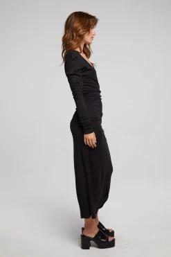 Chaser Brand Harmony Licorice Midi Dress Clearance