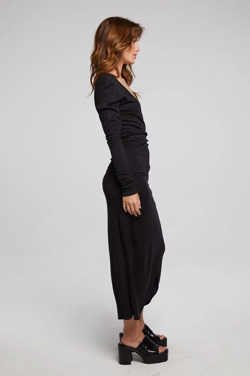 Chaser Brand Harmony Licorice Midi Dress Clearance