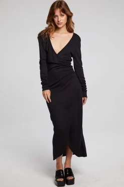 Chaser Brand Harmony Licorice Midi Dress Clearance