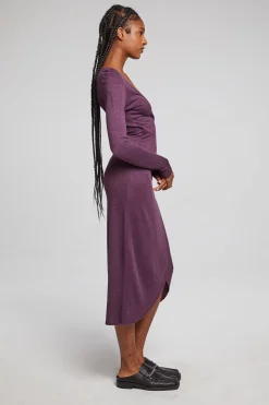 Chaser Brand Harmony Plum Perfect Midi Dress Flash Sale