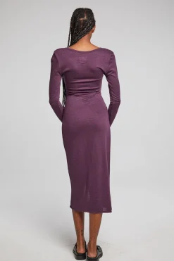 Chaser Brand Harmony Plum Perfect Midi Dress Flash Sale