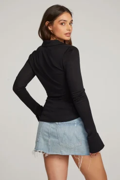 Chaser Brand Harper Licorice Long Sleeve Clearance