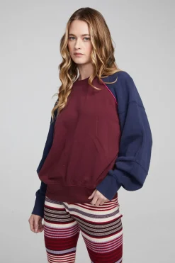 Chaser Brand Harvard Wine Red And Mood Indigo Pullover Outlet