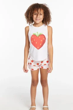 Chaser Brand Heart Strawberry All Over Girls Shorts Shop