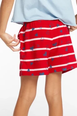 Chaser Brand Heart Stripe Girls Shorts Discount