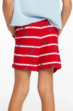 Chaser Brand Heart Stripe Girls Shorts Discount