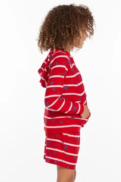 Chaser Brand Heart Stripe Girls Zip-up Hoodie Shop
