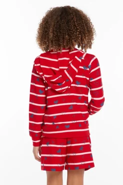 Chaser Brand Heart Stripe Girls Zip-up Hoodie Shop