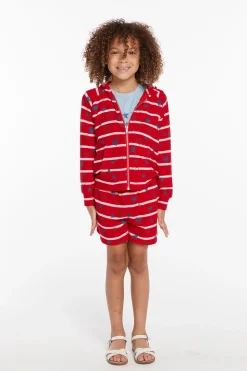 Chaser Brand Heart Stripe Girls Zip-up Hoodie Shop