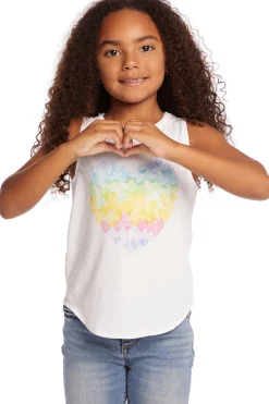 Chaser Brand Hearts Shirt Girls Vintage Jersey Shirttail Muscle Sale