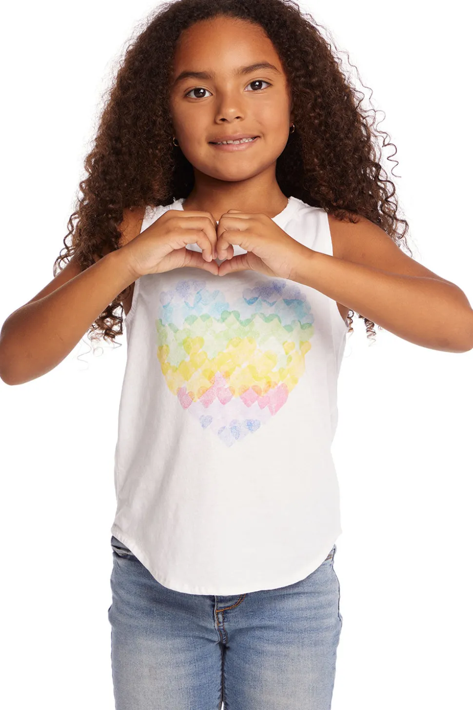 Chaser Brand Hearts Shirt Girls Vintage Jersey Shirttail Muscle Sale
