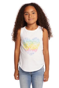 Chaser Brand Hearts Shirt Girls Vintage Jersey Shirttail Muscle Sale