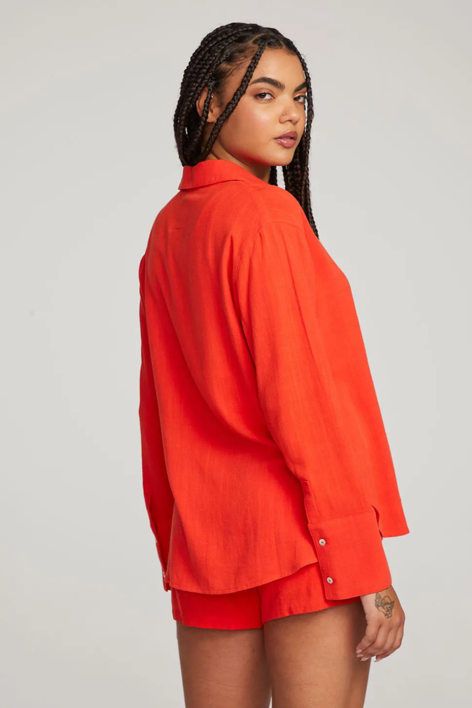 Chaser Brand Helena Flame Button Down Discount