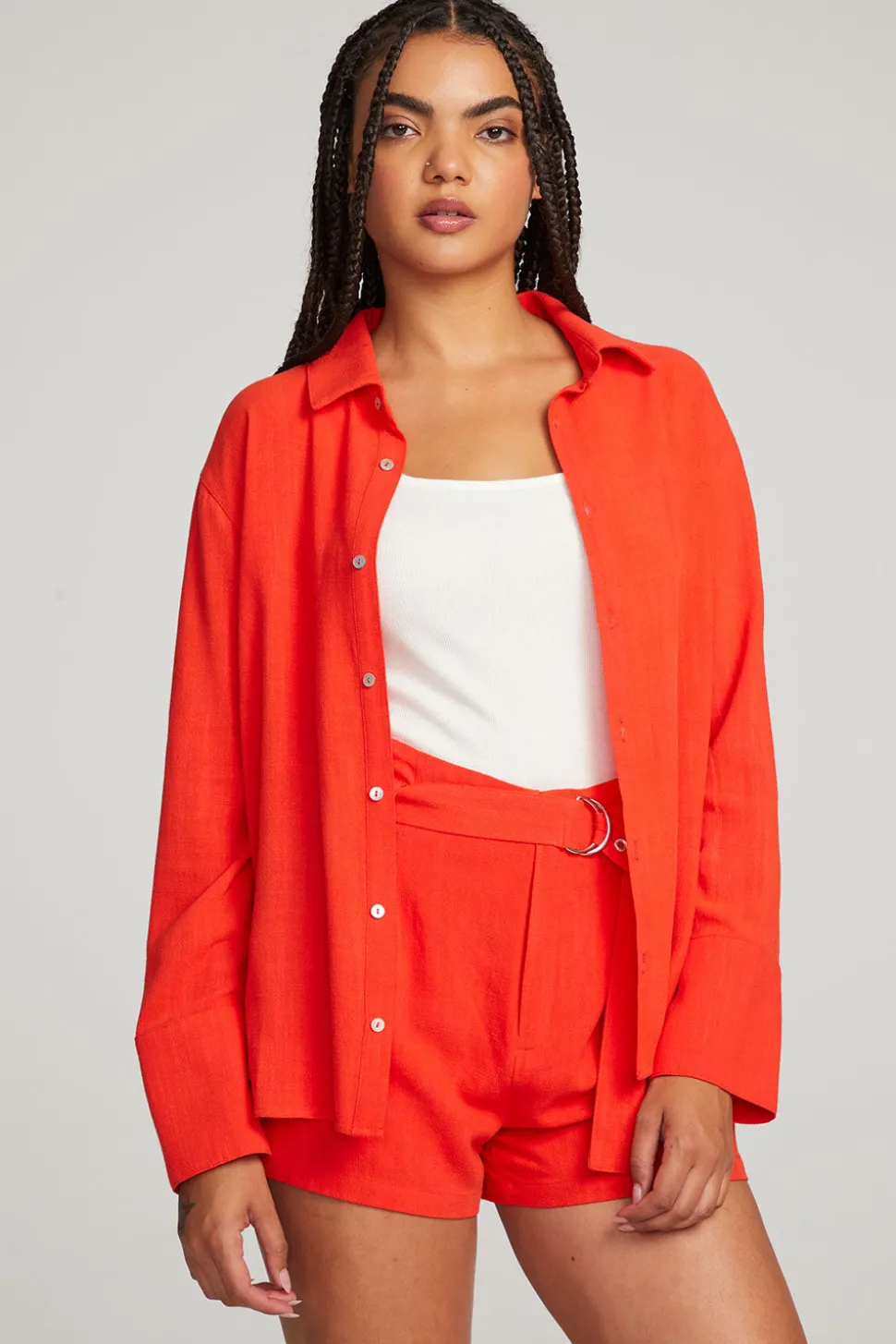 Chaser Brand Helena Flame Button Down Discount