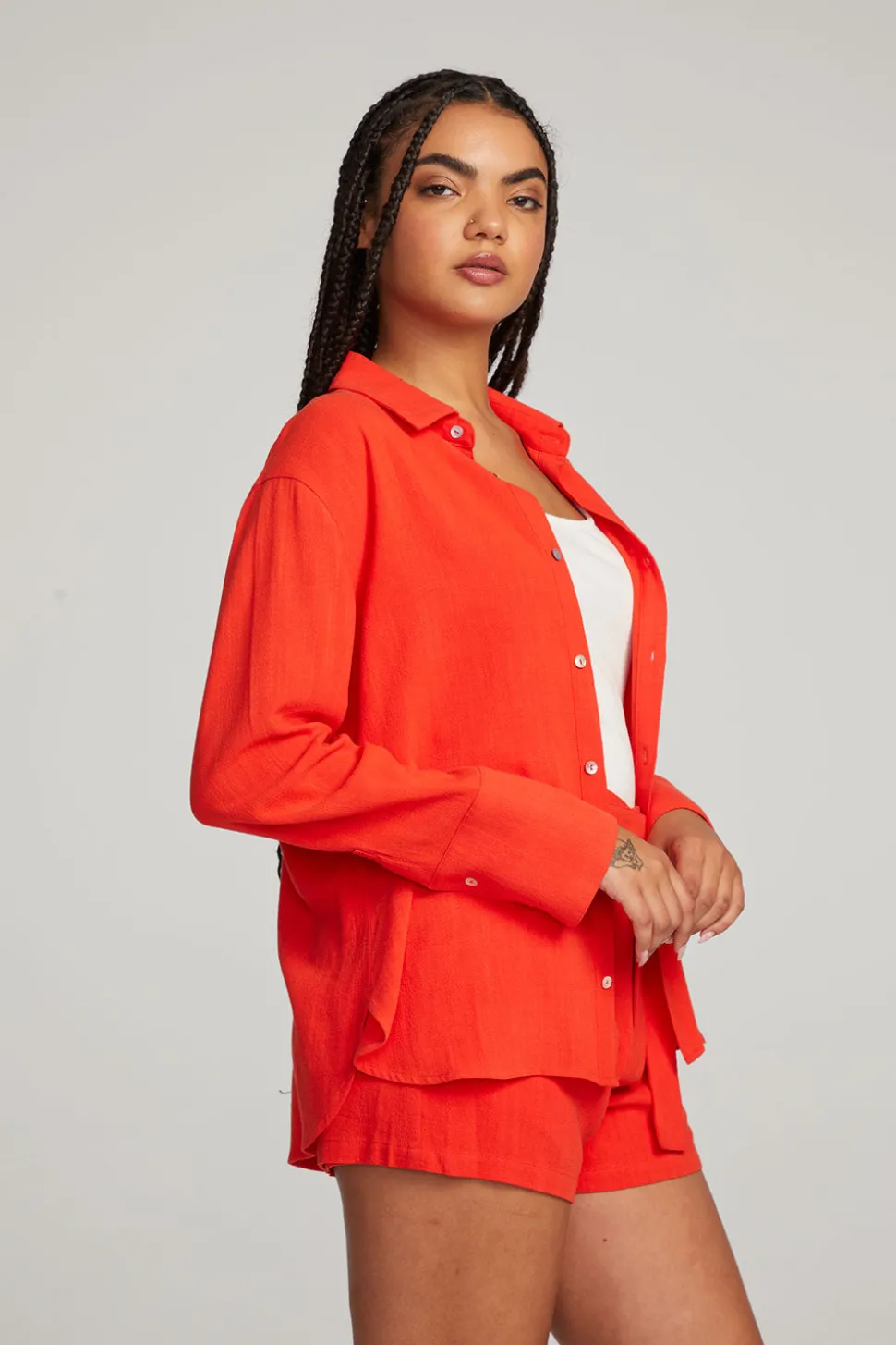 Chaser Brand Helena Flame Button Down Discount