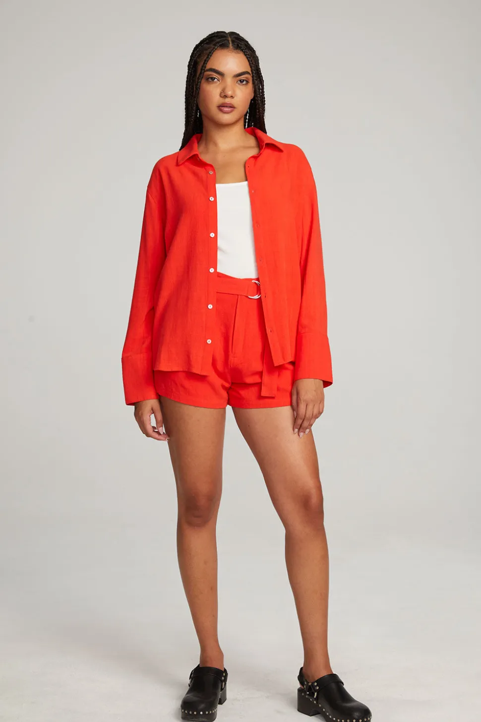 Chaser Brand Helena Flame Button Down Discount