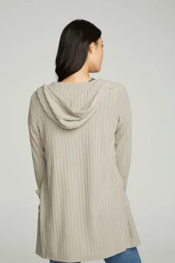Chaser Brand Hooded Open Duster Cardigan With Pockets Clearance