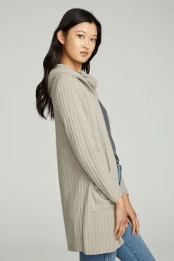 Chaser Brand Hooded Open Duster Cardigan With Pockets Clearance