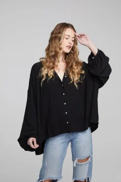 Chaser Brand Idol Shadow Black Blouse Cheap