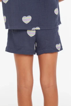 Chaser Brand Jade Blue Heart Girls Short Outlet
