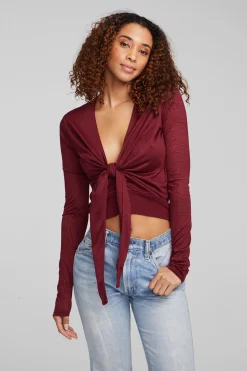 Chaser Brand Jeni Wine Red Long Sleeve New