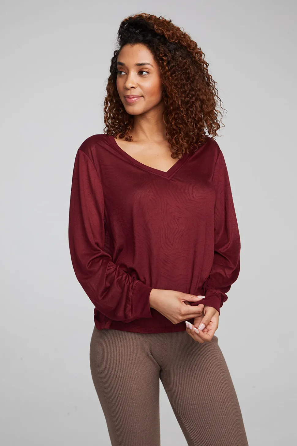 Chaser Brand Kara Wine Red Long Sleeve Online