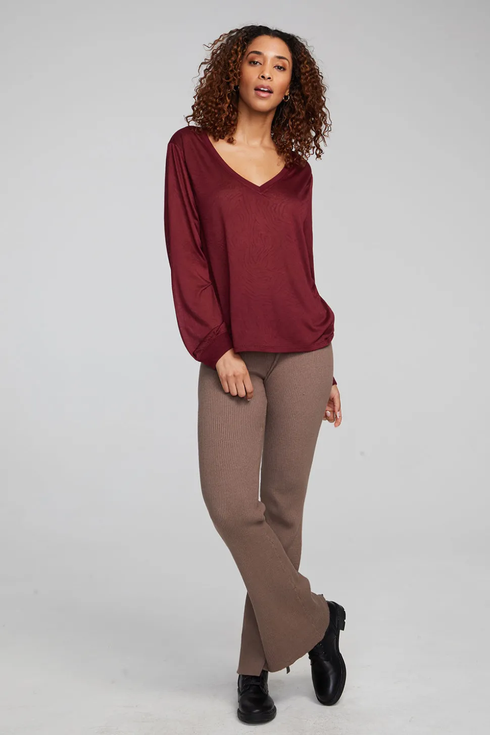 Chaser Brand Kara Wine Red Long Sleeve Online