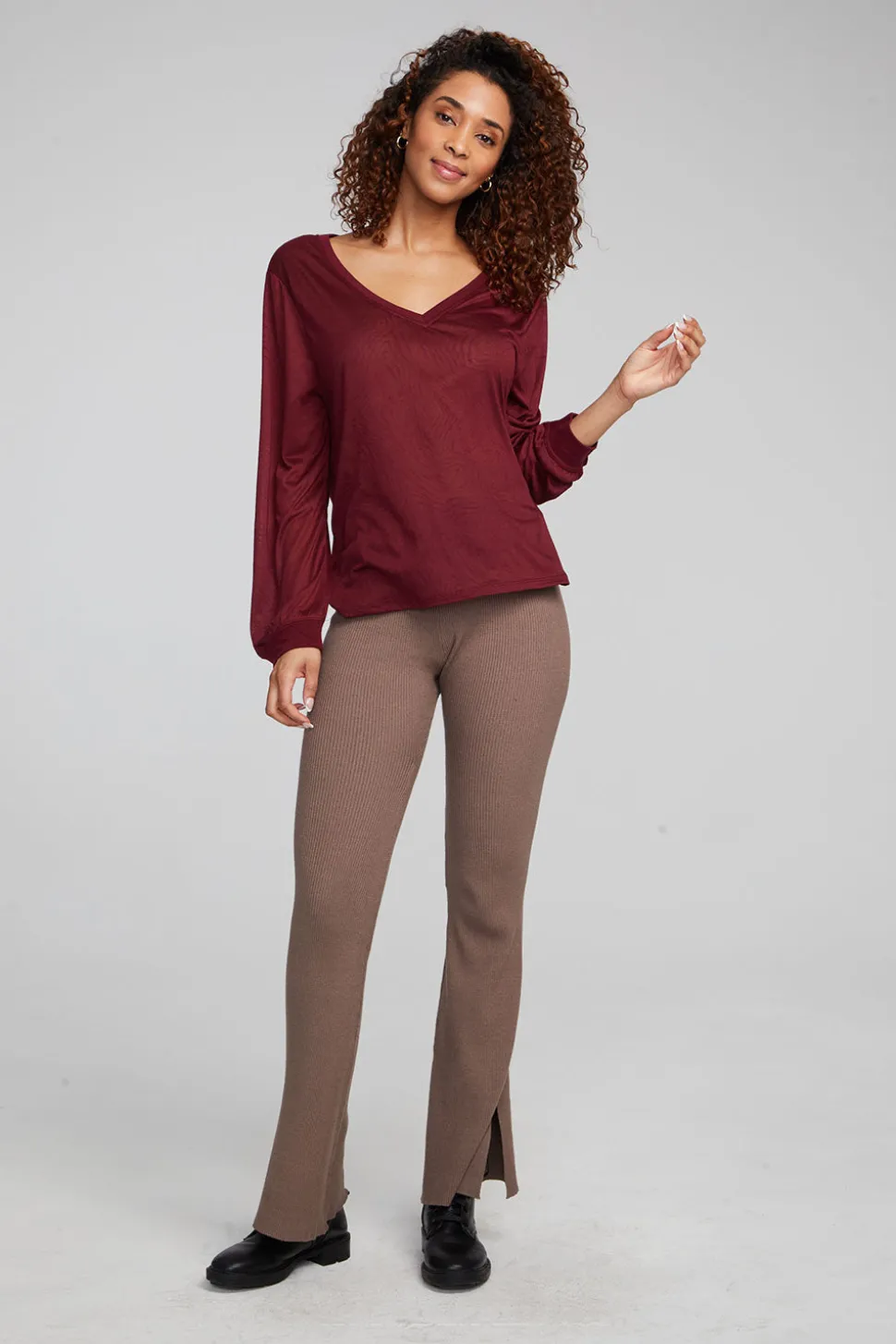 Chaser Brand Kara Wine Red Long Sleeve Online