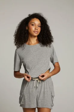 Chaser Brand Kylie Streaky Grey Tee Cheap