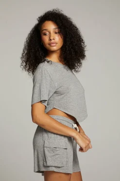 Chaser Brand Kylie Streaky Grey Tee Cheap