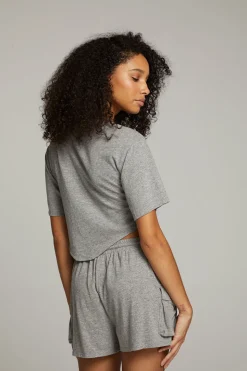 Chaser Brand Kylie Streaky Grey Tee Cheap