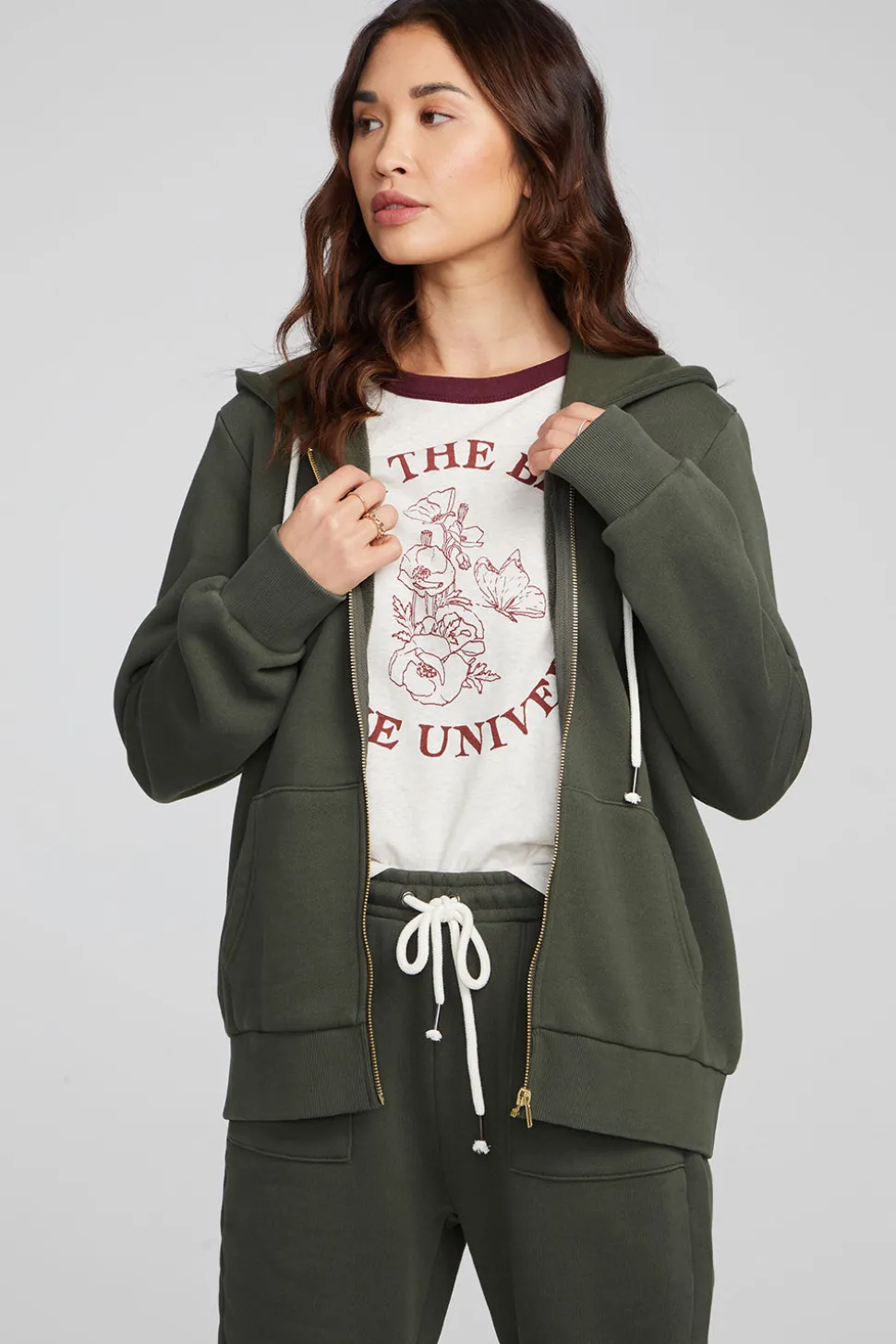 Chaser Brand Lex Forest Night Zip Up Hoodie Cheap