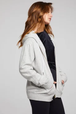 Chaser Brand Lex Heather Grey Zip Up Hoodie Shop
