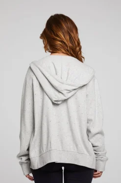 Chaser Brand Lex Heather Grey Zip Up Hoodie Shop