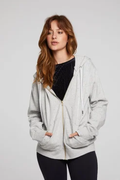 Chaser Brand Lex Heather Grey Zip Up Hoodie Shop