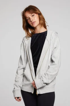 Chaser Brand Lex Heather Grey Zip Up Hoodie Shop
