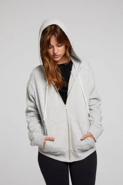 Chaser Brand Lex Heather Grey Zip Up Hoodie Shop