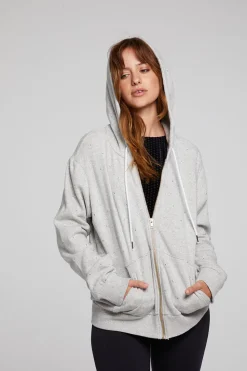 Chaser Brand Lex Heather Grey Zip Up Hoodie Shop
