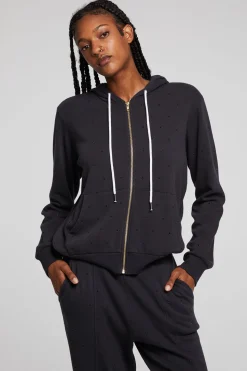 Chaser Brand Lex Licorice Zip Up Hoodie New