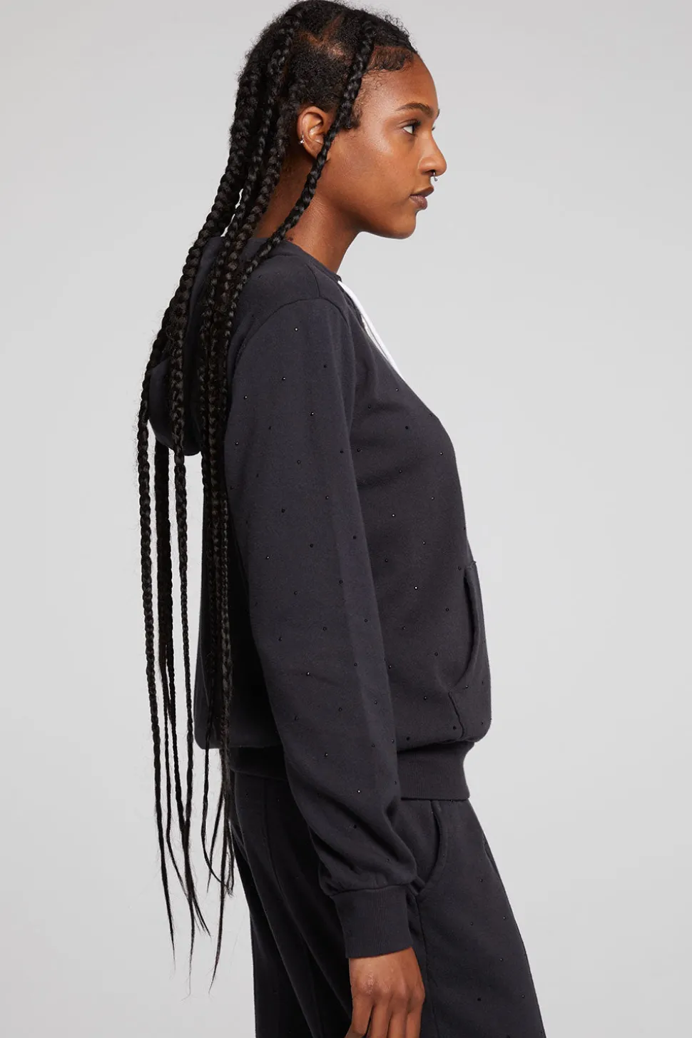 Chaser Brand Lex Licorice Zip Up Hoodie New