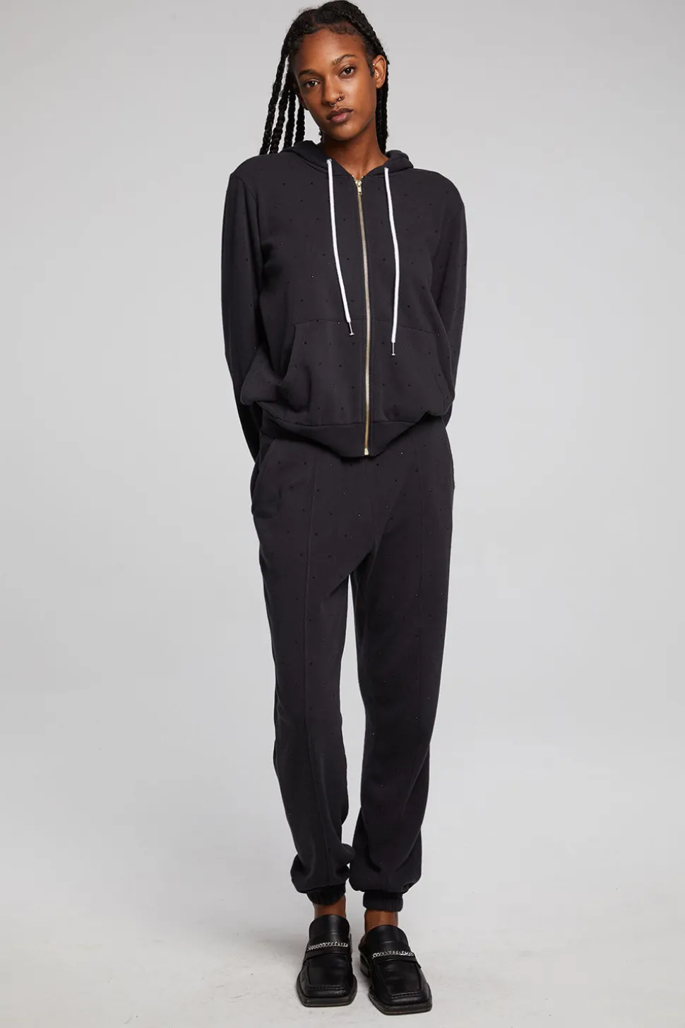 Chaser Brand Lex Licorice Zip Up Hoodie New