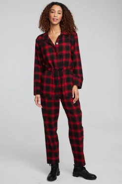 Chaser Brand Lexi Sunset Plaid Jumpsuit Store