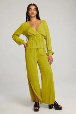 Chaser Brand Liberty Citron Blouse Hot